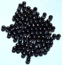 100 4mm Round Gunmetal Metal Beads